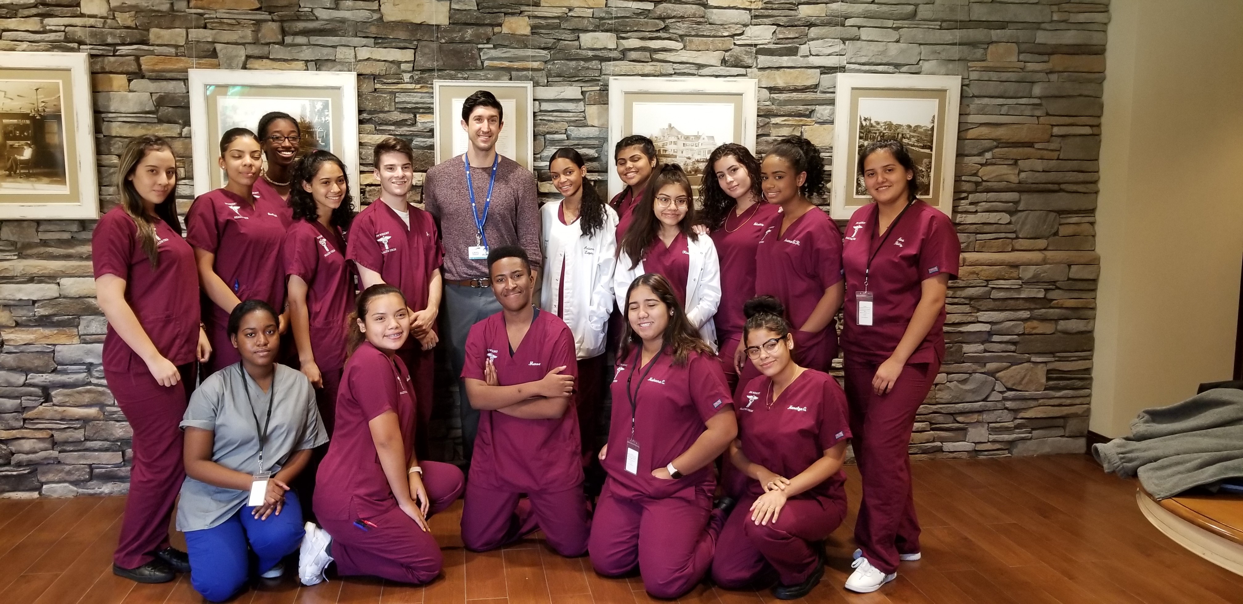 JM Wright Tech CNA Students and Dr. Gregory Shahum