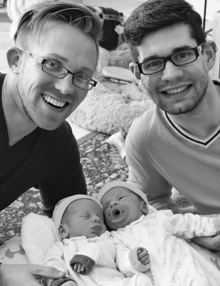 Brian and Greg with their newborn twin boys