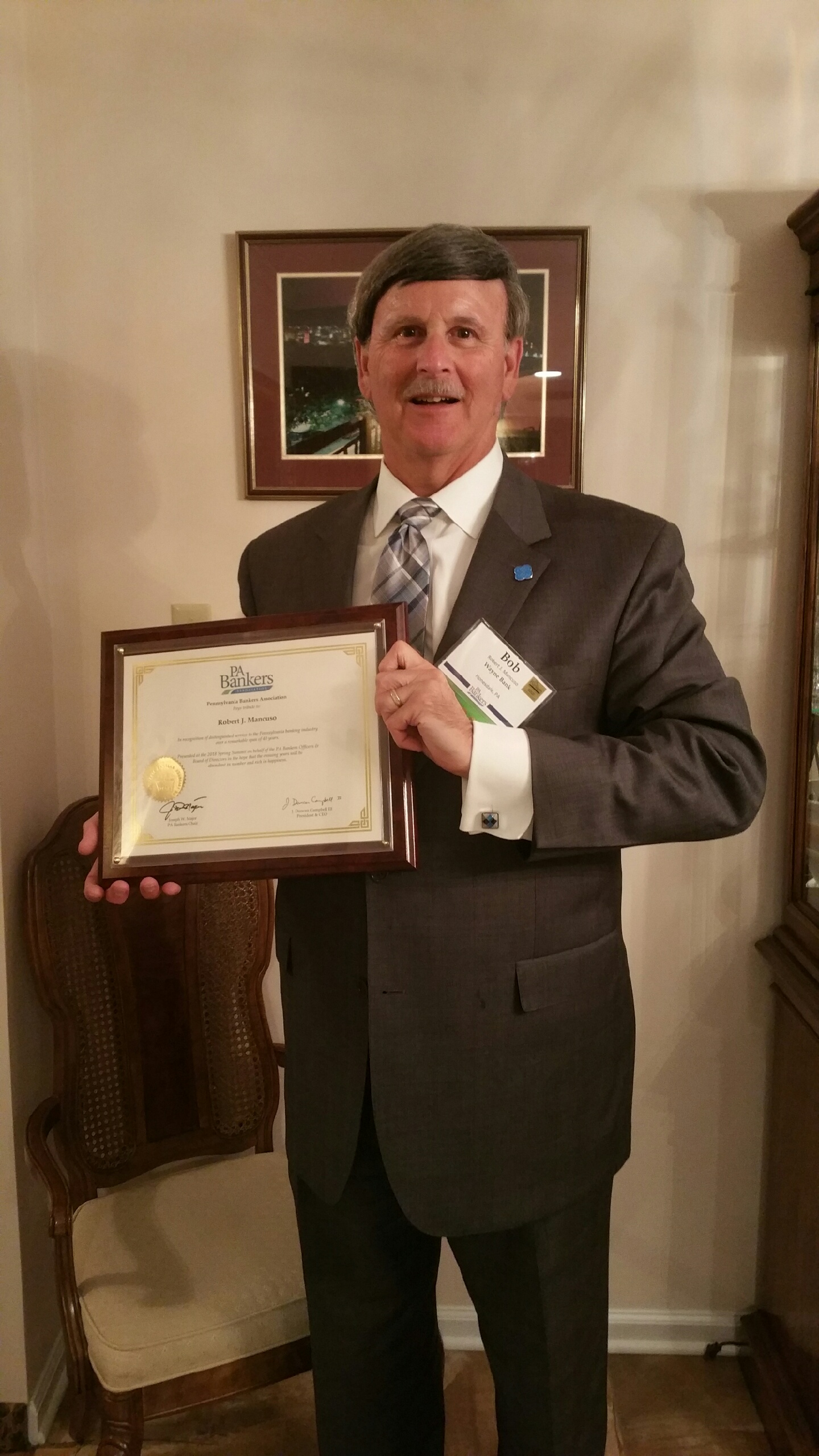 Robert J. Mancuso earns 40 year service honor. 